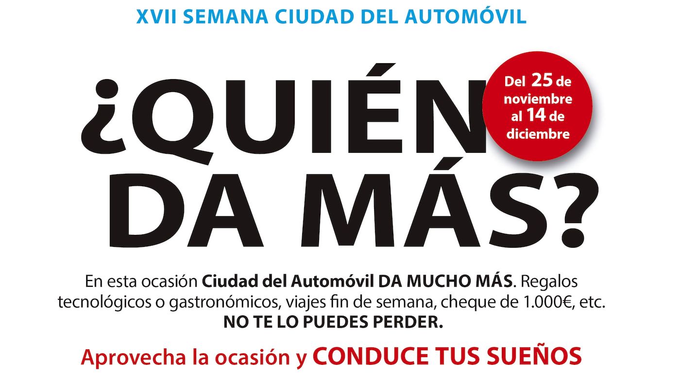 Ciudad del Automóvil te regala un cheque de 1.000€